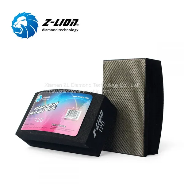 Z-LION Patented Arc Shape Diamond Electroplated Hand Pads for Glass Car Mirrors Grinding ZL-37CA photo-3