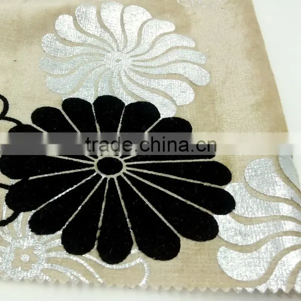 Flocking Burnt Out Velvet Upholstery Fabric