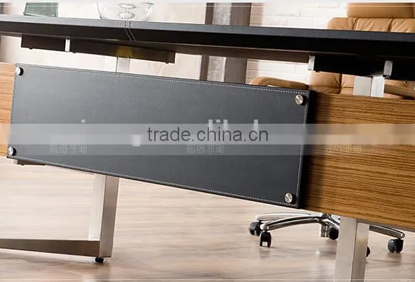 Luxury Modern Design L-shape Office Desks Leather Wooden Boss Manager Executive Office Counter Table photo-6