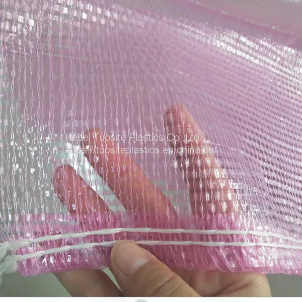 PP PE Pink Color Plastic Tubular Leno Mesh Bag Onion Potato Package Mesh Bag for Mexico photo-2