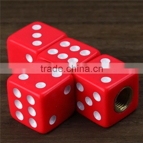 4 Custom Red Dice Tire Wheel Stem Valve CAPS for Motorcycle Dirt Bike Bicycle Truck Hot Rod ATV photo-3