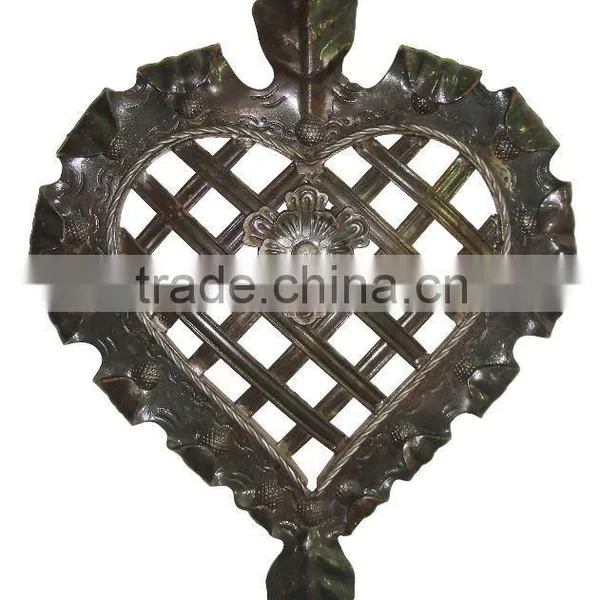 GYD-15Ba114 Wrought Iron Gate and Stone Balcony Railing Floral Ornaments photo-2