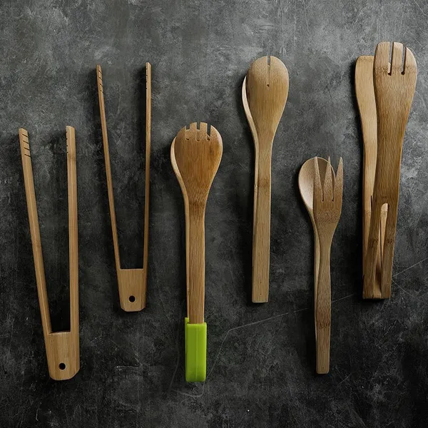 Bamboo Cooking Tongs Wholesale,bamboo Wood Kitchen Tongs photo-3