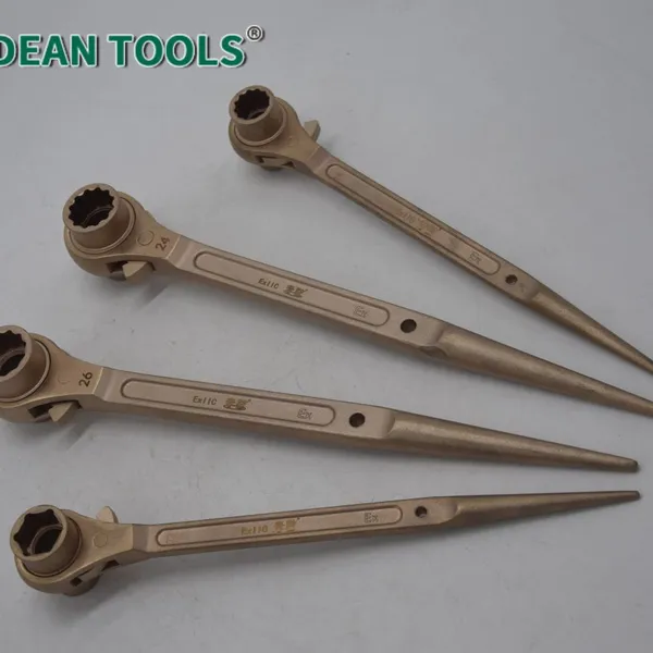 Aluminum Bronze Non-Sparking Ratchet Wrench Size 10 mm Square Drive Anti-Corrosion,Non Sparking Double Side Ratchet Wrench photo-2