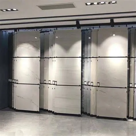 Adjustable Angle Tile Showroom Display Stand, Metal Wire Rack Design