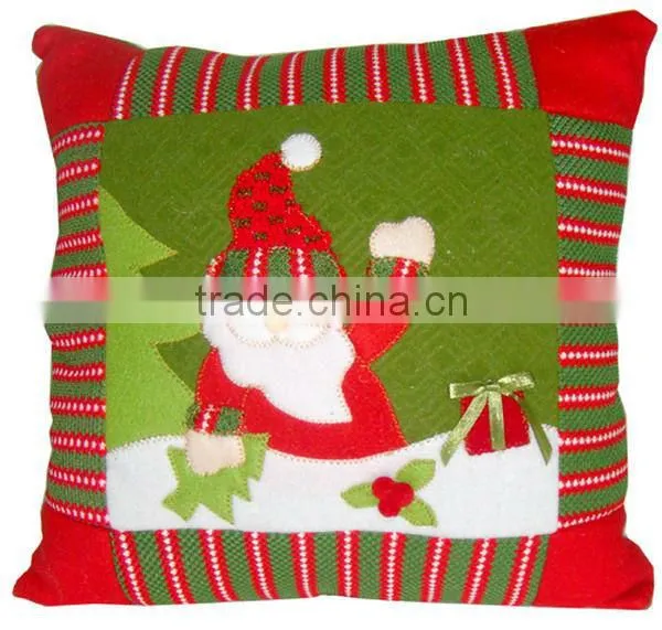 Handmade Santa Snowman Pattern Christmas Pillow