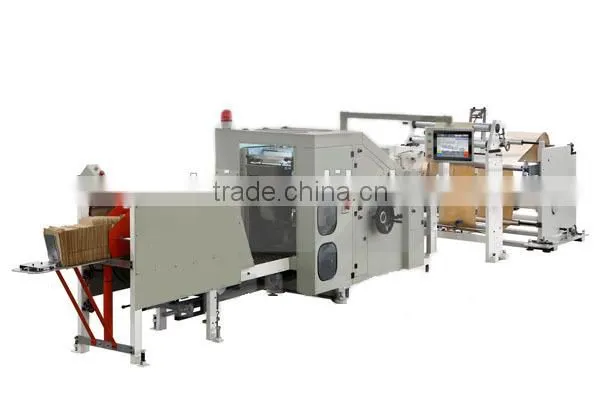 Square bottom shopping bag making machine