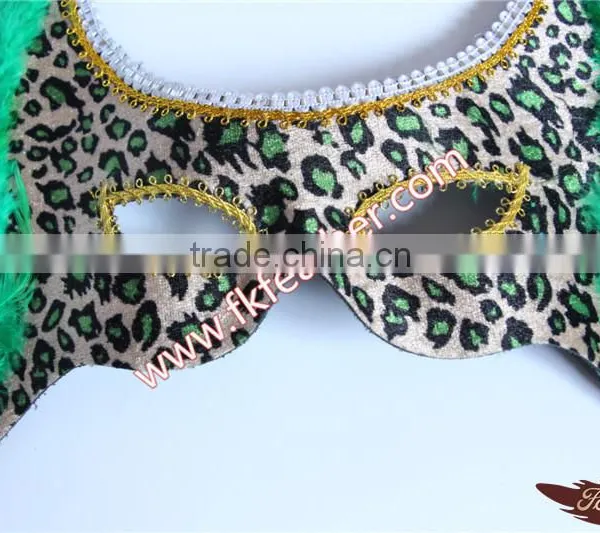 New Products 2016 Venetian Green Cock Feather Mask With Cloth Halloween Mask For Party And Stage Decoration photo-4
