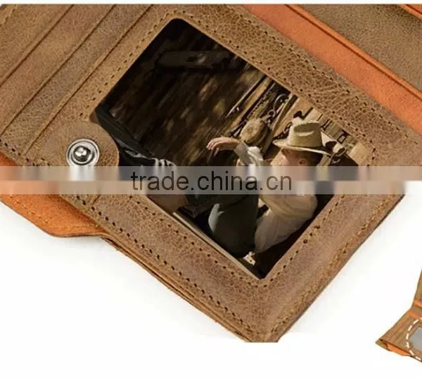 High Quality Customized Logo Travel Rfid Blocking Wallet Leather With Button photo-5