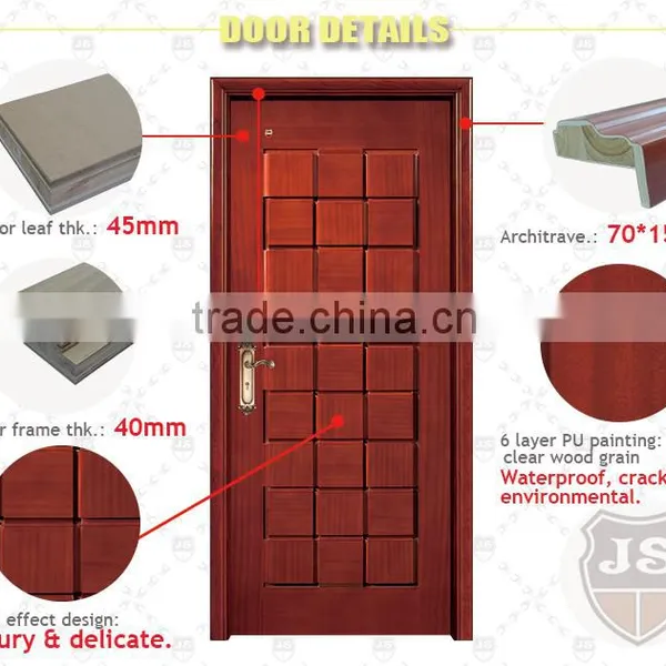 3d Effect Design Mdf Solid Cherry Wood Interior Doors photo-6
