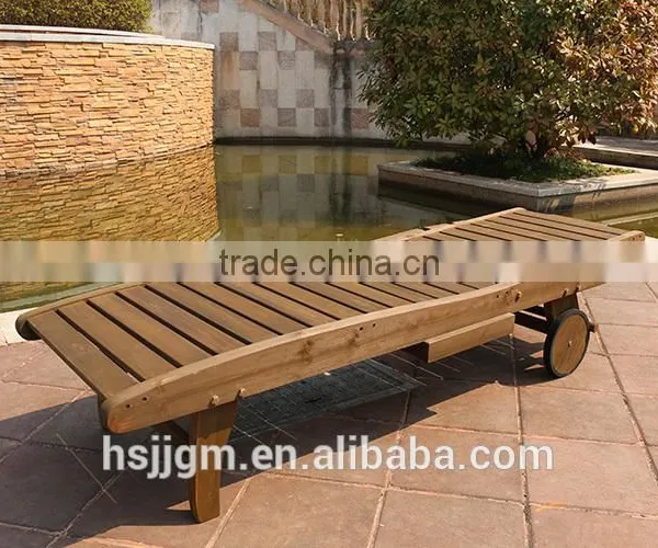 Outdoor Wooden Beach Sunbed photo-2