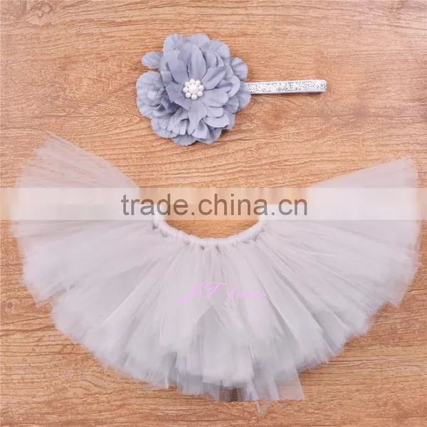 Grey TUTU Set -6 Month Baby Photography Skirt