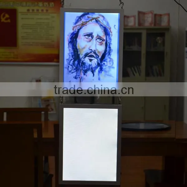 Edgelight PF7 Single Side White Frame Slim Light Box ABS Plastic Light Box for Art Show photo-2