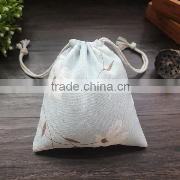 Wholesale Colorful Cute Cotton Fabric Drawstring Bag With Logo in Custom photo-3