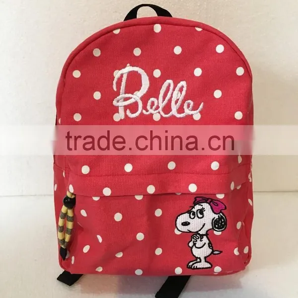 1# Cute Embroidery Tarpaulin Backpack With Cartoon Figure for Students photo-2