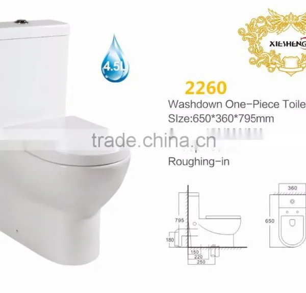 Washdown One Piece Toilet Popular Design Porcelain Sanitary Ware Toilet Bow photo-2