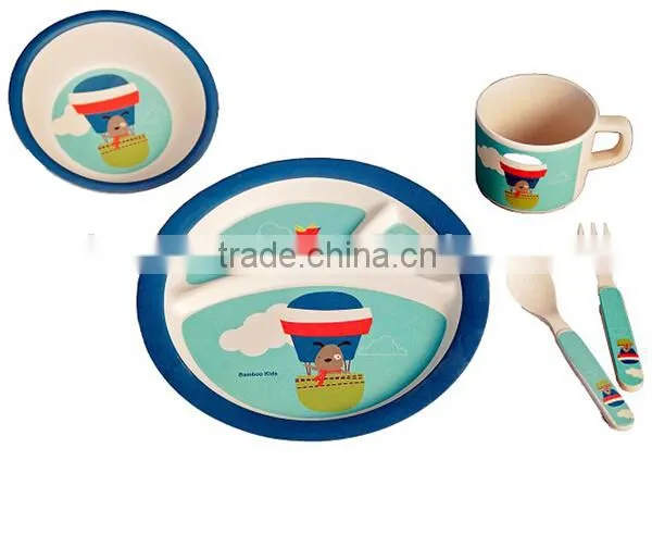 New Style Eco-friendly Bamboo Fiber Kids Dinnerware Set photo-2