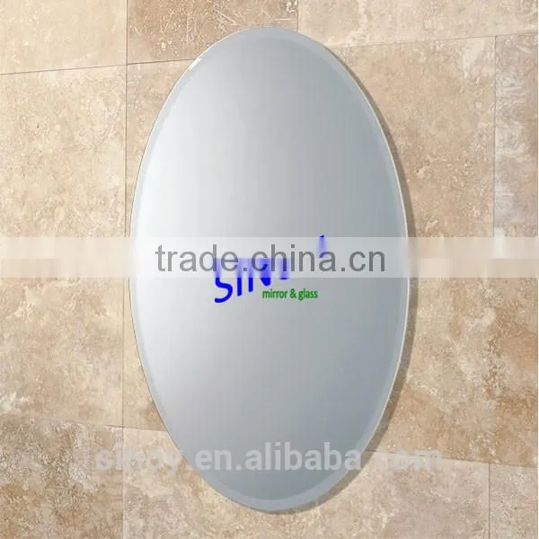 Sinoy Mirror Inc Beveled Edge Oval Bathroom MIrror Glass, 3mm to 6mm Thick, 10mm - 30mm Beveling Edge photo-5
