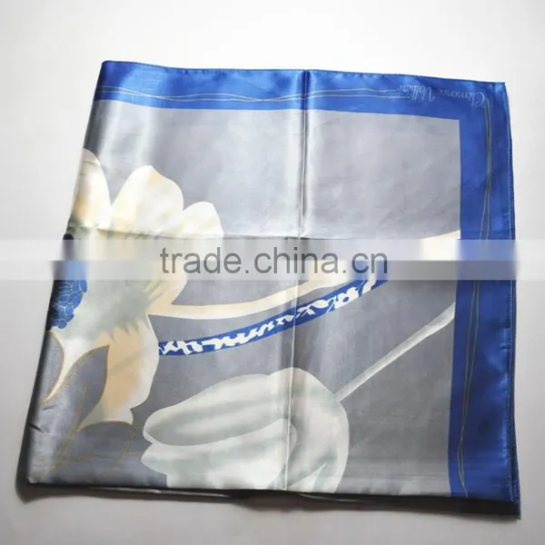 Wholesale 90*90cm Polyester Satin 90*90cm 100% Silk Satin Square Scarf photo-2