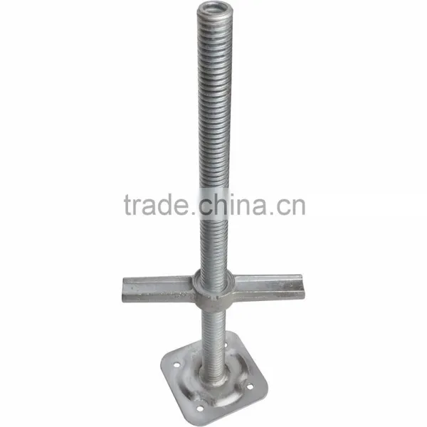 Q235 solid and hollow adjustable steel scaffolding screw jack base for construction