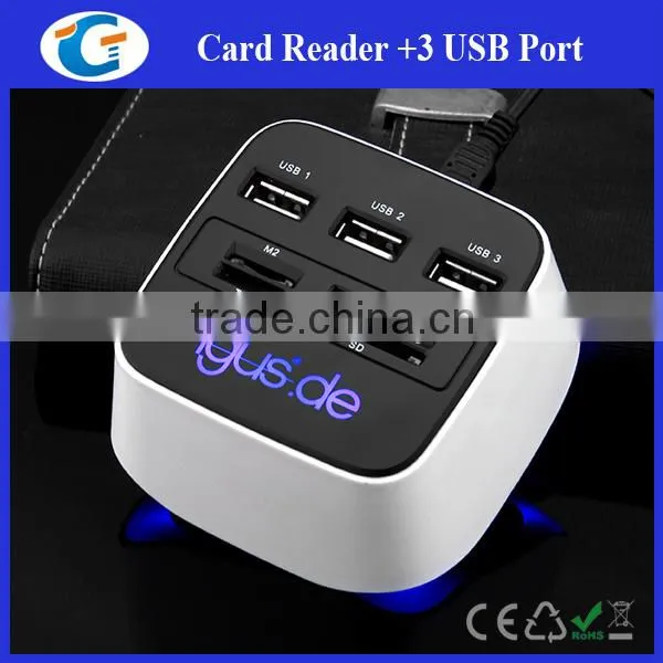 ABS Case Led Logo USB 2.0 3 Port Hub photo-5