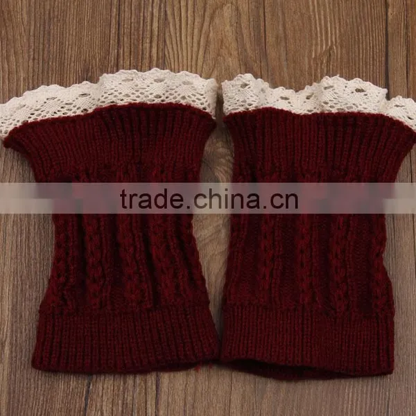 Wholesale Hot Girls Leg Warmer Knit Crochet High Legging Knee Warmer photo-5