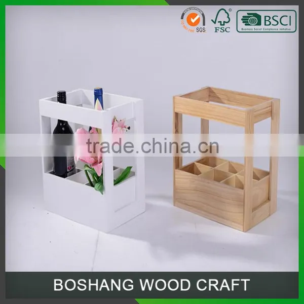 Wholesale 6 Bottles Wooden Box Wine Holder photo-3