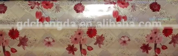 3D Laser Tablecloth Pvc Table Cover in Roll Shining Design With Flowers photo-2