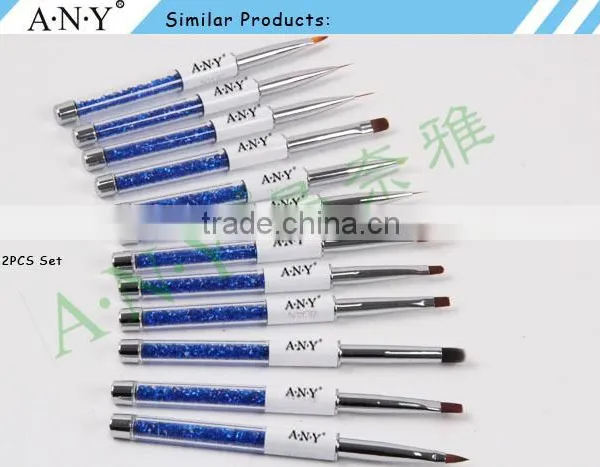 ANY Nail Art Gel Painting Wood Handle Flat Nail Art Gel Brush Nylon Hair photo-6