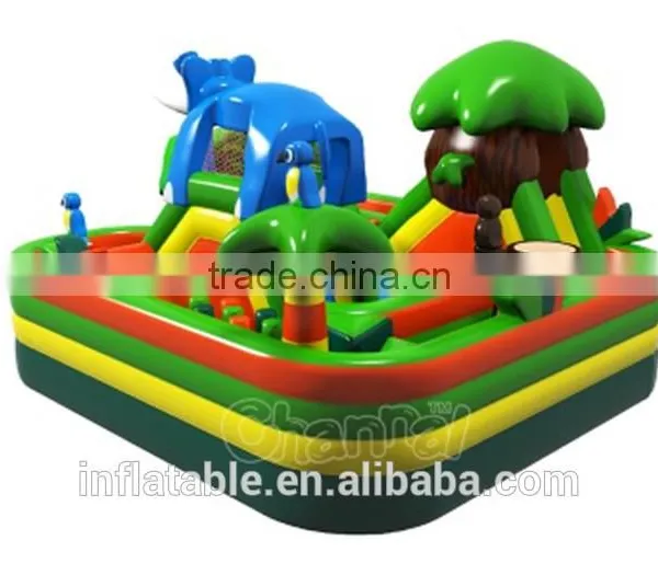 High PVC Quality Inflatable Jungle Slide Obstacle Course for Sale, Inflatable Kids Obstacle Playground photo-3