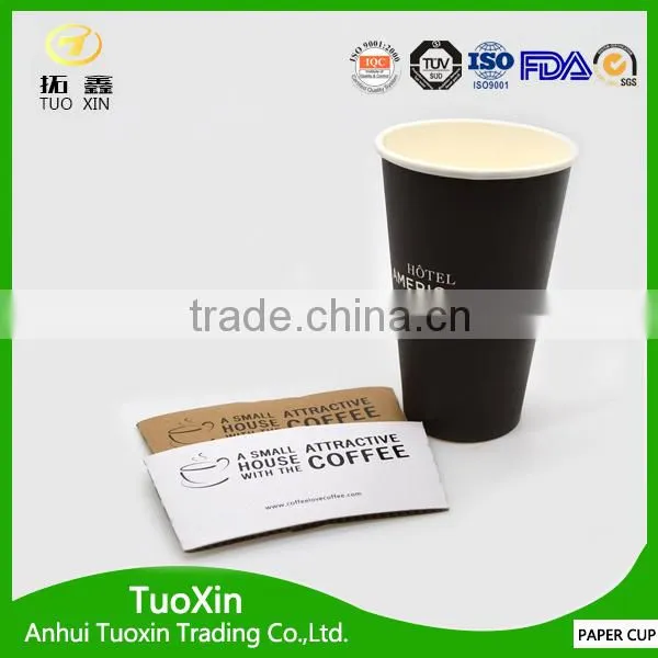 Different Size 12oz Single Wall Coffee Paper Cup Lid Sleeve photo-4
