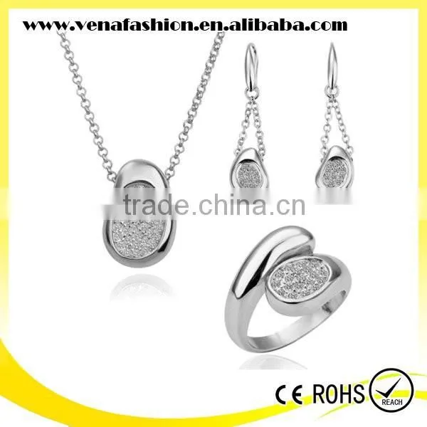 3pcs Set African Silver Jewelry Set, Gold Plated Jewelry Sets