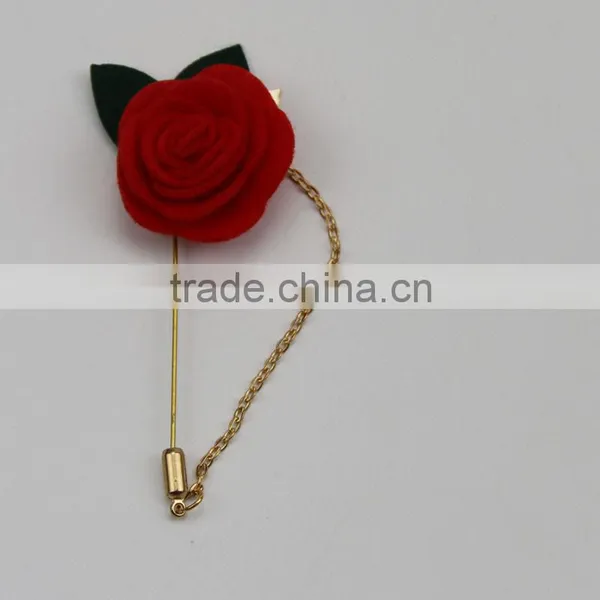 2016 Men Brooch Flower Lapel Pin Suit Boutonniere Fabric Pin Button Stick Flower Brooches Pin For Weddiing photo-4