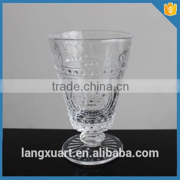 Pressed French Design Glass Wine Goblet photo-3