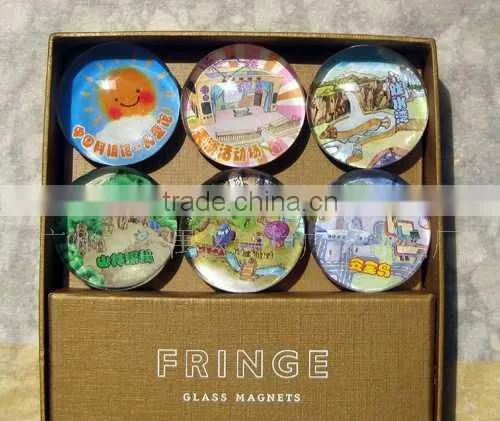 Hot Sale Customized Crystal Glass Magnet/Button Glass Fridge Magnets