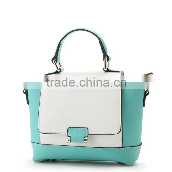 Fake Leather Contrast Color Ladies Hand Bag photo-2