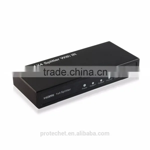 OEM China Supplier New Products 1X4 HDMI Splitter With IR 1080P 60Hz Cascaded 3D HDMI V1.3 HDMI Splitter 1 in 4 Out photo-3