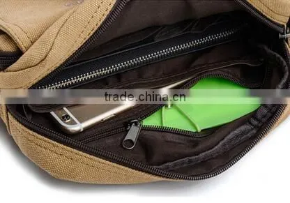 2016 Factory Manufactory Custom Mens Vintage School Shoulder Bag Pocket Briefcase Casual Messenger Bag Canvas Cloth photo-5