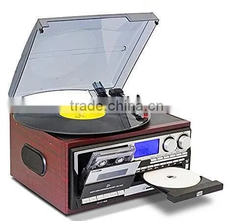 Rain Lane 6-in-1 Electric Turntable Fm Radio Cassette Record Player photo-2