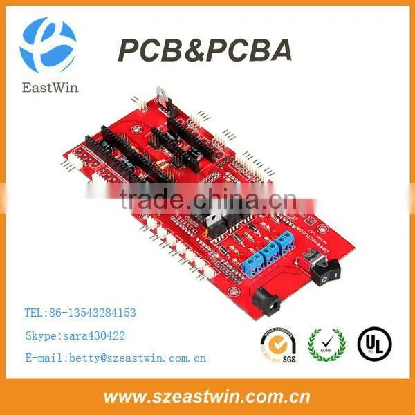 SMT PCB Assembly, Red Solder Mask PCBA, Custom PCBA photo-2