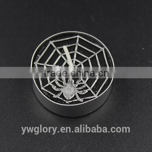 Black and Sliver Glitter Halloween Tea Light, Halloween Spider Light, Witch and Ghost Tea Light photo-4