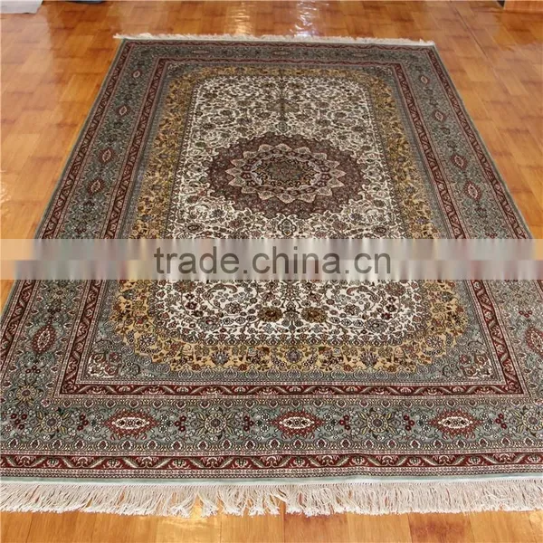 5x8ft Persian Silk Rugs Popular Sale Golden Sunflower Designs Silk Rug
