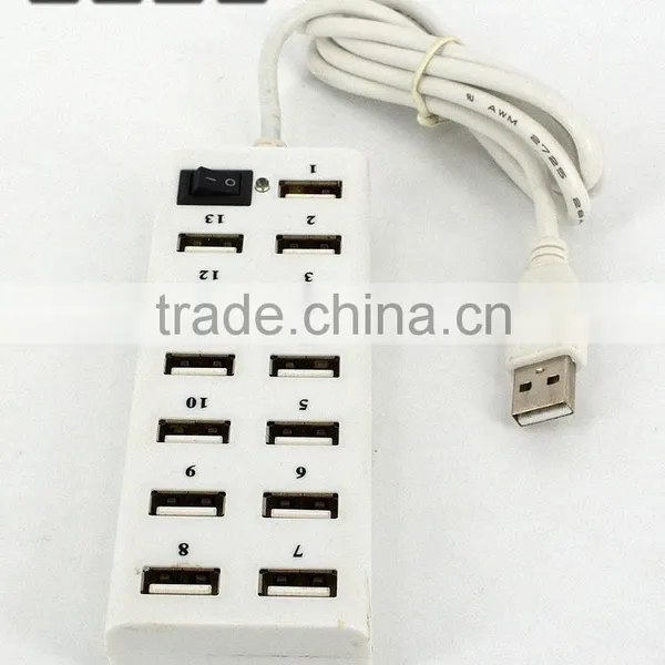 Hot Sell High- Performance Portable 480MBPS Usb2.0 13 Port Hub With One Switch+large Capacity photo-4