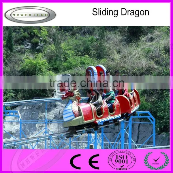 Funfair Kids and Adults Outdoor Amusement Park Rides Dragon Sliding Roller Coaster for Sale photo-6