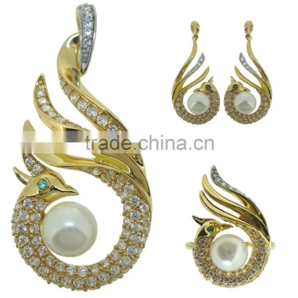 18k Solid Gold Jewelry With Pearls QPH021, Retail and Wholesale Manufacturer