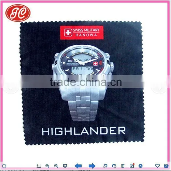 2016 High Quality Custom Print Watch Screen Microfiber Cleaning Colth ,microfiber Watch Wiper