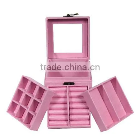 Christmas Gift 3 Sheets Inside Lint Jewelry Box for Girls photo-4