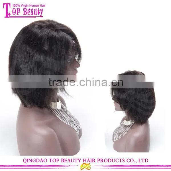 Side Part Stock Cheap 150% Density Human Hair Short Bob Lace Front Wig Brazilian Glueless Bob Lace Front Wig photo-5