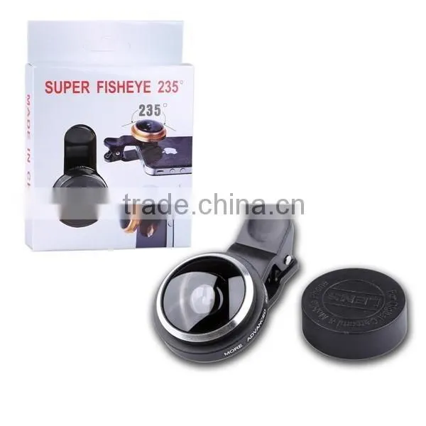 High-end Universal Clip 235 degree Super Fisheye Lens for All Brand Cellphone iPhone 4S 5S 6 Plus Samsung S4
