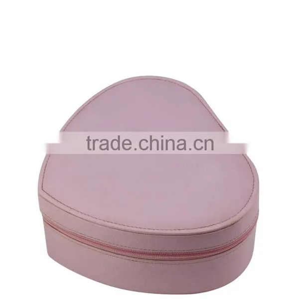 Chinese Factories Wholesale Custom PU Leather Jewelry Box, Pink Heart-shaped Box photo-2